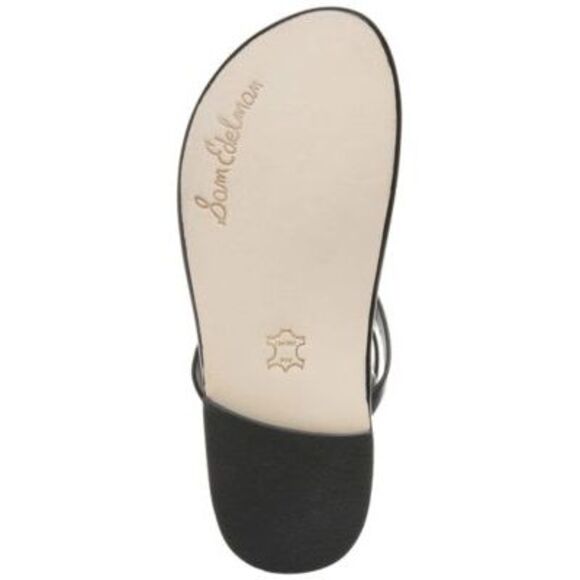 NWT SAM EDELMAN Womens Black Meriai Round Toe Leather Slingback Sandal 9.5 M - Picture 4 of 5